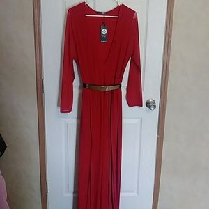 Plus Karina Plunge Split Maxi Dress